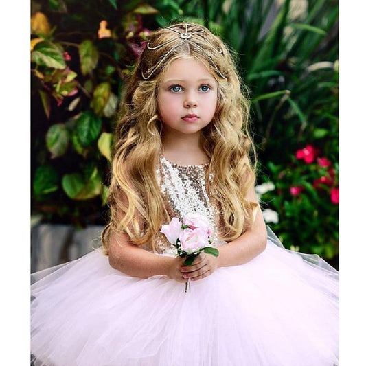 Girls Princess Sequin Tutu Dress Layered Tulle Skirt