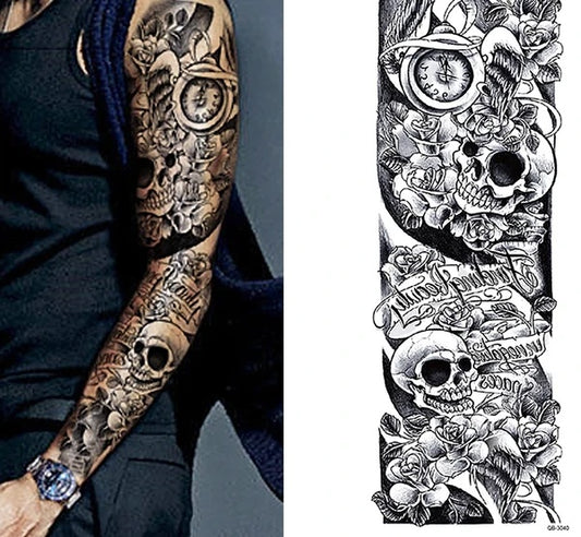5-Pack Large Temporary Tattoo Sleeve Stickers | Waterproof Arm Tattoos for Men & Women