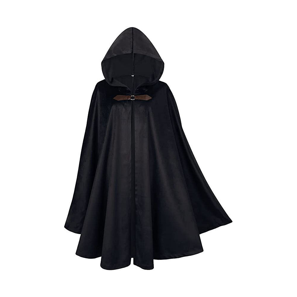 Medieval Suede Cape with Hood | Unisex Renaissance & Fantasy Costume Cloak