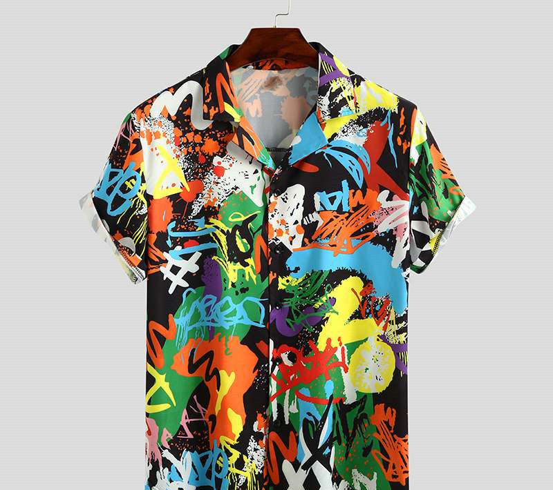 Men’s Printed Hawaiian Shirt | Short Sleeve Summer Beach Shirt