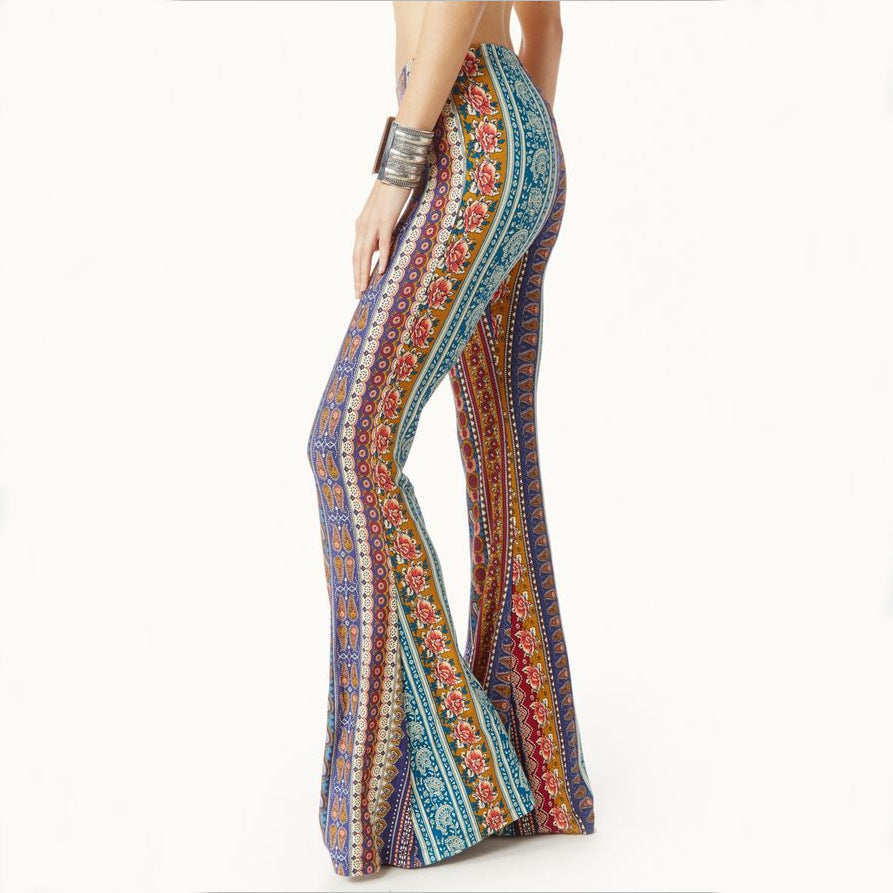 Women’s Vintage Print Flare Pants