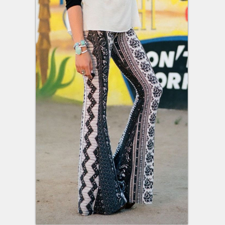 Women’s Vintage Print Flare Pants
