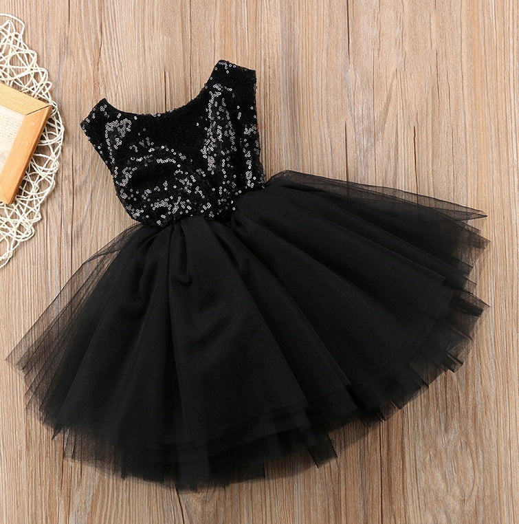 Girls Princess Sequin Tutu Dress Layered Tulle Skirt