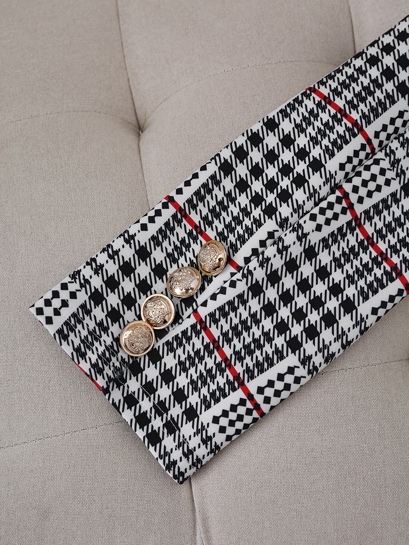 Women’s Plaid Skirt Suit Set | Long Sleeve Blazer & High Waist Mini Skirt