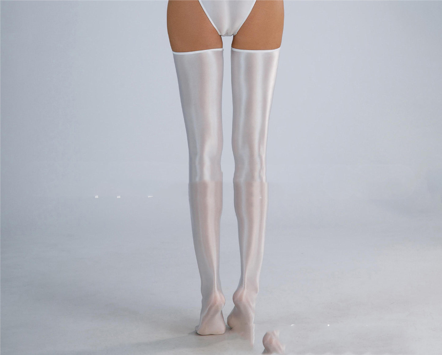 Women’s Shiny Thigh-High Socks, Silky Stretch Over-the-Knee Stockings