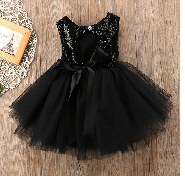 Girls Princess Sequin Tutu Dress Layered Tulle Skirt