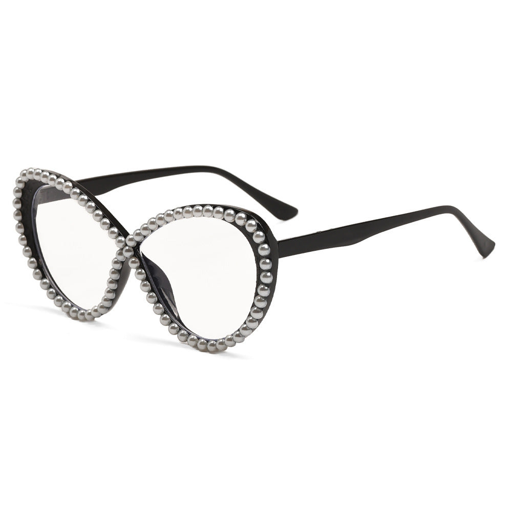 Pearl Cat-Eye Blue Light Glasses | Glam Statement Frames for Costumes, Parties & Everyday Style
