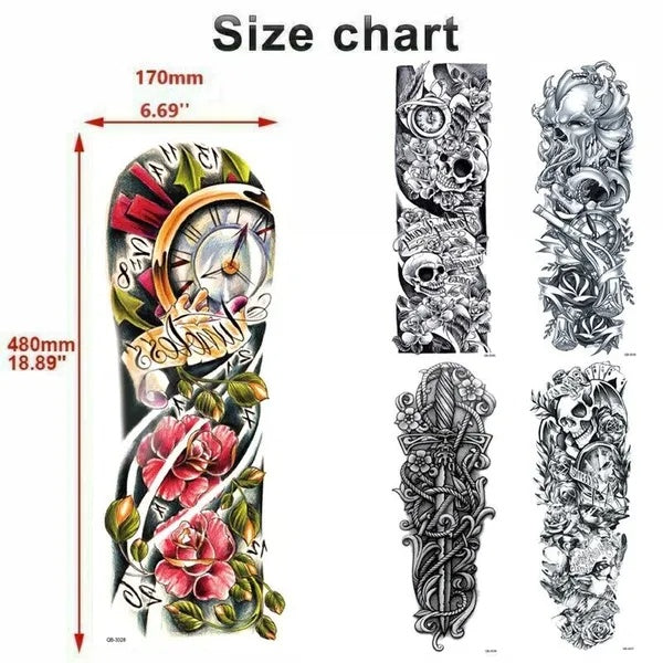 5-Pack Large Temporary Tattoo Sleeve Stickers | Waterproof Arm Tattoos for Men & Women