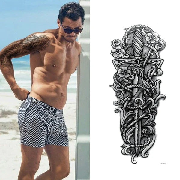 5-Pack Large Temporary Tattoo Sleeve Stickers | Waterproof Arm Tattoos for Men & Women