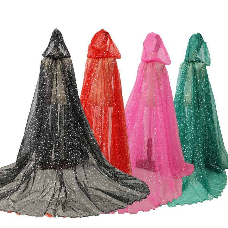 Glitter Mesh Hooded Cape for Dress-Up, Parties & Costumes