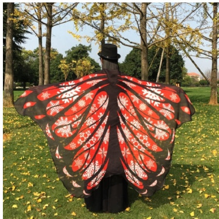 Peacock Feather Chiffon Cape | Unisex Costume Shawl for Festivals, Halloween & Dress-Up