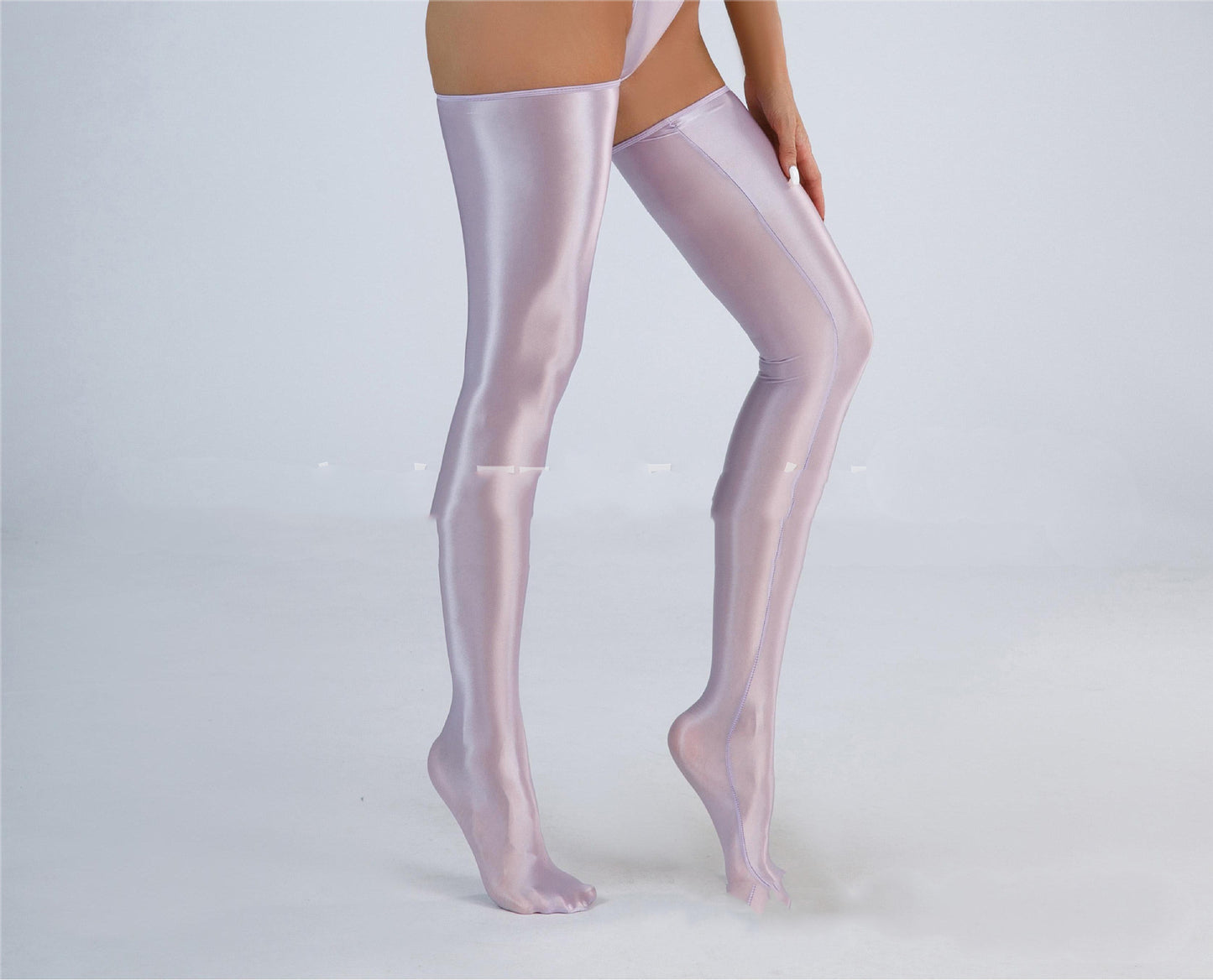 Women’s Shiny Thigh-High Socks, Silky Stretch Over-the-Knee Stockings