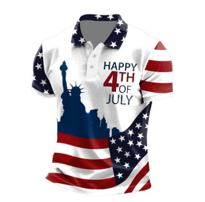 Men’s Printed Patriotic Polo Shirt